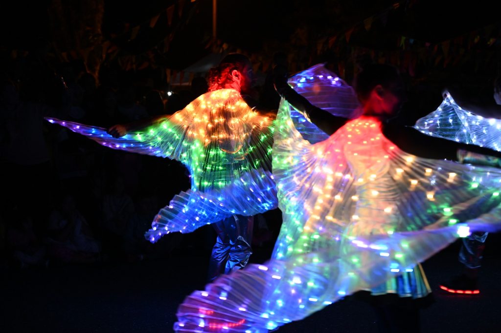 danse d'ailes lumineuses